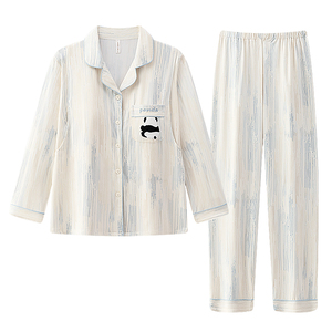 带胸垫纯棉月子服春秋款产后产妇孕妇睡衣哺乳5月份6夏季薄款喂奶