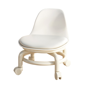 万向轮小凳子家用矮凳滑轮移动静音小板凳客厅小坐凳靠背滑滑椅子