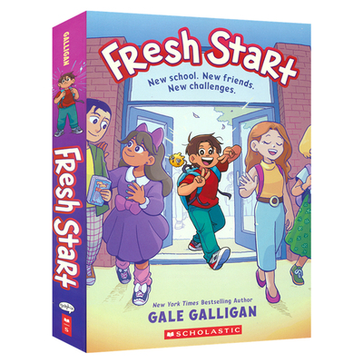 Fresh Start 新的开始 新学校新朋友新挑战 半自传体中年级全彩漫画图像小说 友谊归属感 英语课外读物 英文原版进口儿童图书