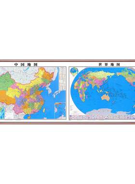 中国地图挂画办公室背景墙装饰画