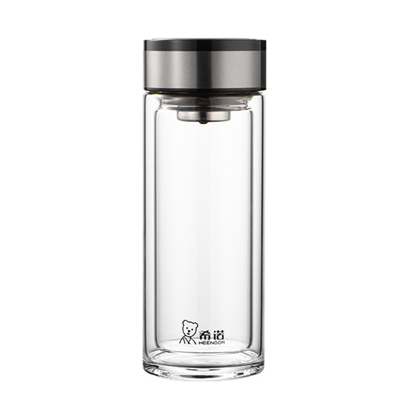 希诺双层玻璃杯泡茶杯便携车载