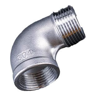 304不锈钢内外丝弯头/外丝弯头 90度直角内外螺纹水暖配件接头4分