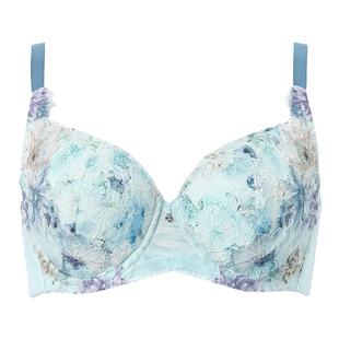 华歌尔Wacoal内衣女大胸显小显瘦防外扩薄款蕾丝全罩杯大码文胸