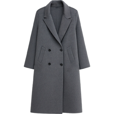 DM100大码百分百女装微胖mm冬季气质显瘦正肩双面呢羊绒大衣外套