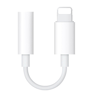 适用于苹果转接头扁头转圆头有线耳机转接线lightning转3.5mm语音