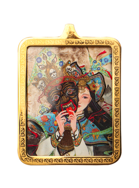 不掉色.双面.唐卡吊坠.送编织绳