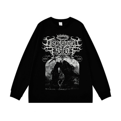 交响旋律死核乐队印花长袖T恤