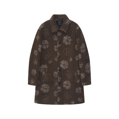 翻领中式中长款复古呢大衣外套