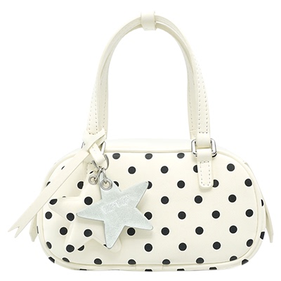 VFVF白色波点波士顿手提包