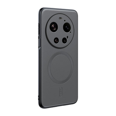 适用小米17Ultra内置磁吸皮质壳