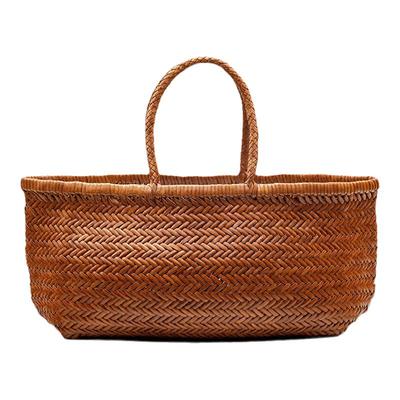 法式风牛皮百搭单肩包现货