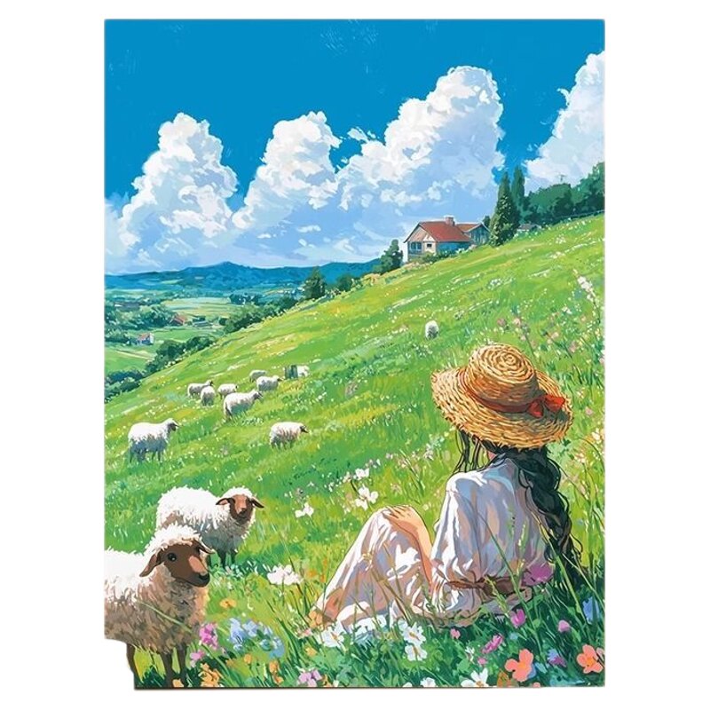 夏日花海客厅装饰画宫崎骏风景