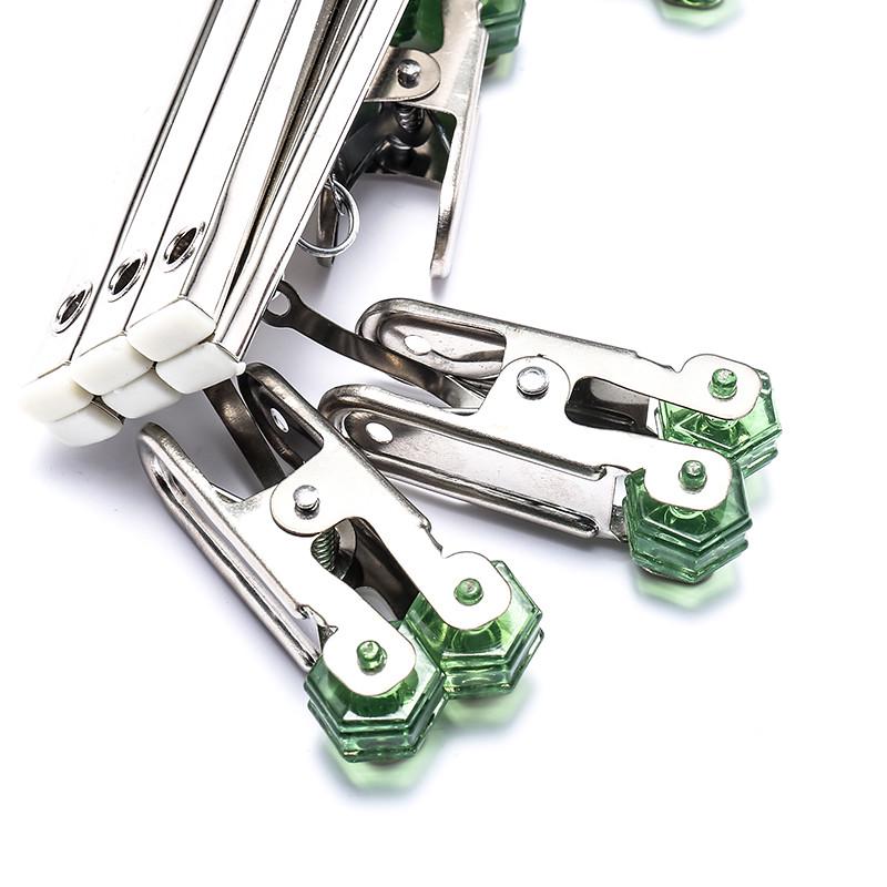 不锈钢衣架晾晒袜子架多夹多功能折叠滚轮秒收晾衣架懒人晒衣架子