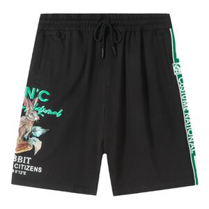 CNC手工立体绣花运动短裤男