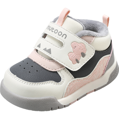 牧童宝宝中帮加绒保暖软底棉鞋