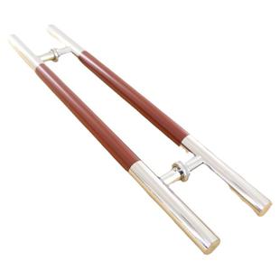 玻璃推拉门拉手中式烤漆中木纹不锈钢圆管扶手加厚木门防盗门把手