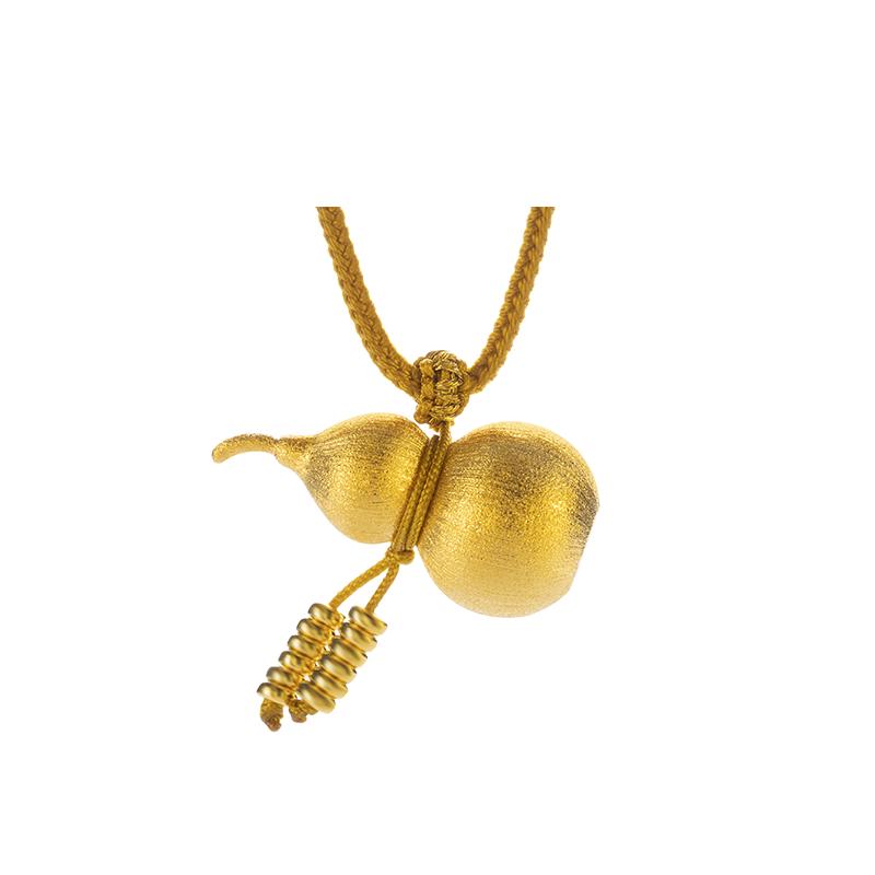 茉奢s925银福禄安康丝绒葫芦吊坠女士宫廷项链女款节日礼物礼品