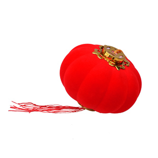 植绒球小红灯笼喜庆挂饰结婚大红灯笼婚房开业春节室内外连串装饰