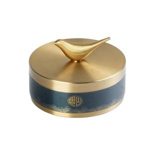 新中式烟灰缸带盖防飞灰家用客厅轻奢创意高级铜烟缸办公室用密封