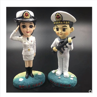 送战友海军风摆件 军人模型手办 水兵 卡通公仔可爱军旅礼品办公