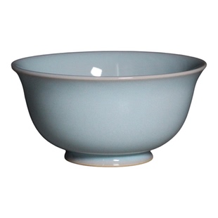 原产地原矿天青汝瓷餐具饭碗青瓷纯色中式手工汝窑