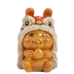 豪跃变色兔子茶宠摆件精品可养生肖醒狮茶盘茶台饰品茶具茶桌配件