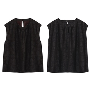 萧娘【向愉】缠枝花四经绞罗香云纱新中式桑蚕丝无袖女上衣2649