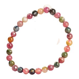 一生一石石光絮语天然碧玺圆珠单圈手链电气石彩色手串女正品证书