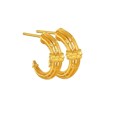 老庙有鹊黄金足金灵犀双角耳环