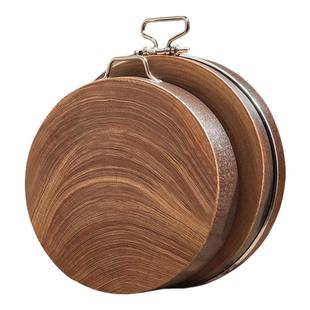 正宗蚬木铁木菜板砧板家用切菜板圆形大菜墩实木案板整木刀板