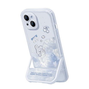 优思顿适用苹果13手机壳13promax新款11带支架女12女款7防摔8plus兔子可爱xs高级xr感x硅胶iphone14的套14Pro