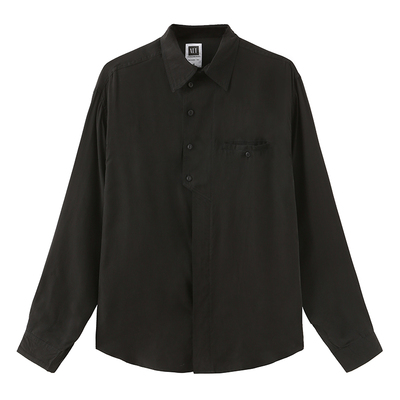 谢欣同款原创品牌衬衫黑色铜氨丝