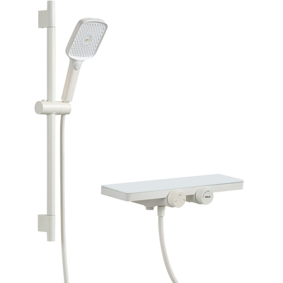 欧琳简易淋浴花洒套装奶白色卫生间浴室花洒分体无顶喷花洒增压