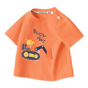 拉夏贝尔儿童短袖t恤2026年夏季婴儿纯棉衣服体恤衫男童夏装上衣