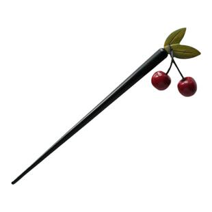 大约170mm长一支价德国JIM樱桃造型披肩针发簪黑色杆子部分148mm