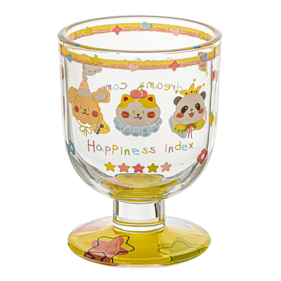 高颜值可爱果汁啤酒高脚杯玻璃杯