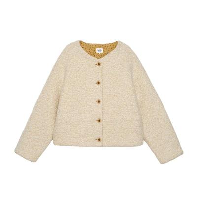 LLANO圈圈尼加棉加厚羊毛外套