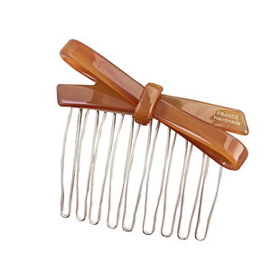 韩国进口France金标立体蝴蝶结发插刘海碎发梳公主头倒插梳盘发钗