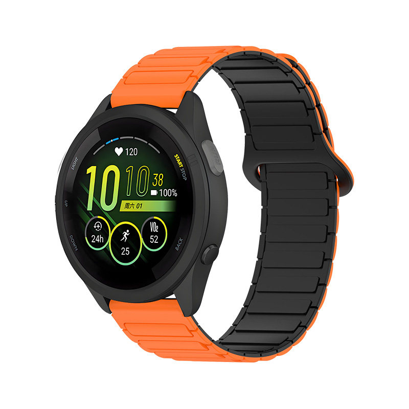 适用佳明255表带硅胶磁吸Forerunner245/265s/645music腕带garmin手表VivoMove3运动透气Venu表链新配件男女