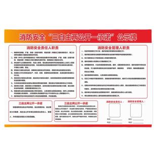 消防安全三自主两公开一承诺公示宣传栏告示牌职责管理人职责告知