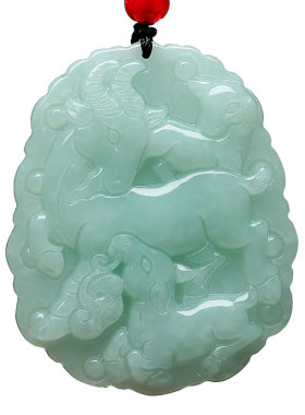 天然缅甸大款翡翠三阳开泰玉石