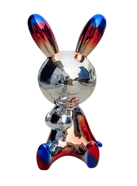 创意卡通星际兔电镀雕塑艺术摆件大号落地电视柜客厅玄关装饰品