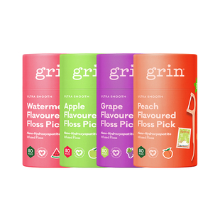 grin水果味扁线牙线棒牙签薄荷牙线成人儿童宝宝家用便携随身盒装