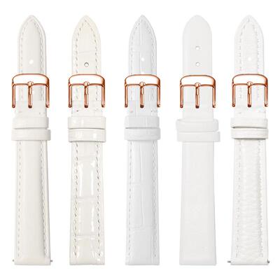 适用dw真皮表带白色表链