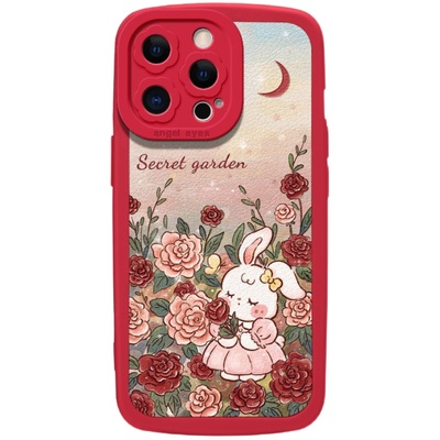 玫瑰花兔苹果14-x全系列防摔可爱