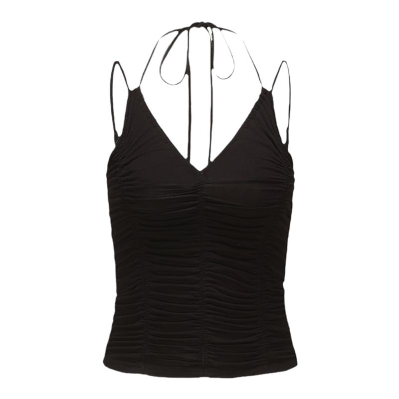 madeinnormal设计师品牌LOOKNOW春秋弹褶皱性感吊带