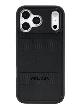 美国Pelican派力肯防摔手机壳适用苹果iPhone17ProMax碳纤维黑盾防摔壳MagSafe全包手机保护壳带背夹支架塘鹅