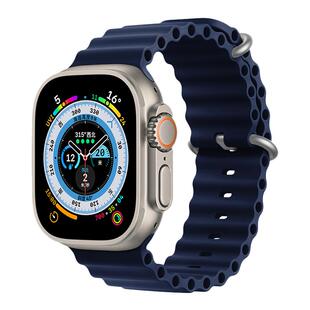 适用applewatch表带苹果s11/10手表iwatch9海洋ultra2液态硅胶7新款8腕带女运动双色6代se男49mm高级创意表带