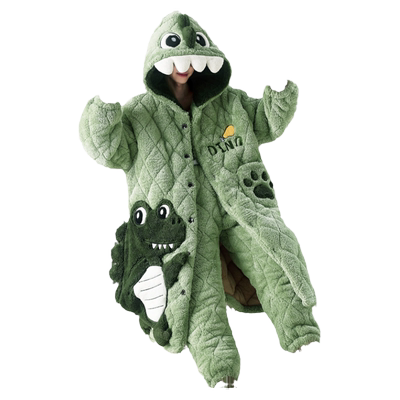 男睡衣秋冬季珊瑚绒三层夹棉加厚