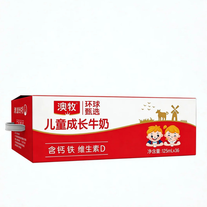 澳牧mini儿童成长牛奶125ml*36盒